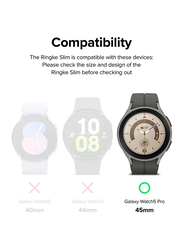 Ringke Slim Case Compatible with Samsung Galaxy Watch 5 Pro 45mm  Anti-Yellowing  Premium PC Hard Thin Cover -Dark Chrome